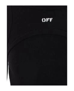 Off-White Off Stamp Rib Round Long Dres Black Whit -Femme Mode Shop 7fa4b2828ed0ded10bb7ec7ea4260b5b