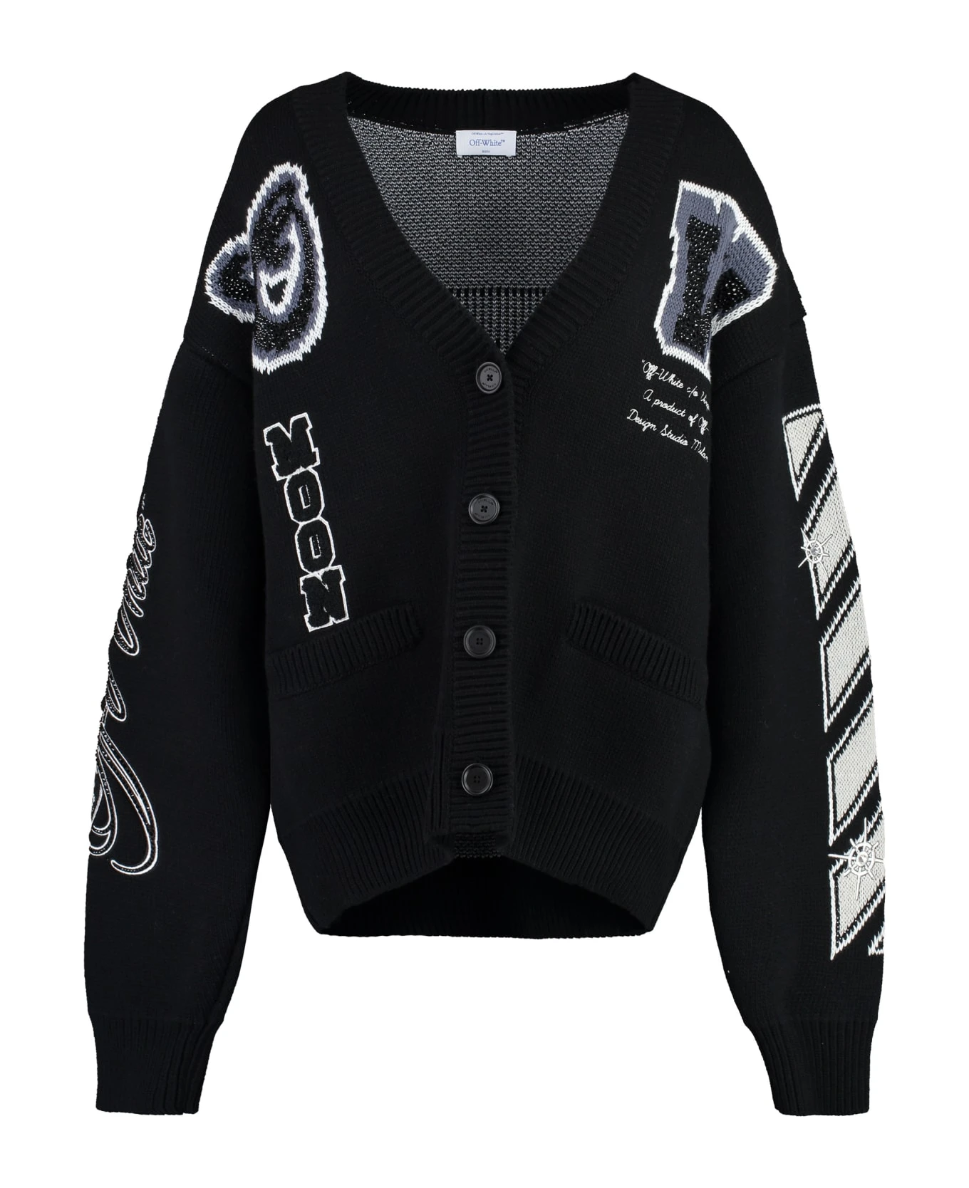 Off-White Varsity Wool-blend Cardigan 3 Off-White Varsity Wool-blend Cardigan