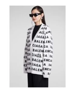 Balenciaga Cardigan In White Wool -Femme Mode Shop 8922bb5199e9a02cbfd2d25cac66516a
