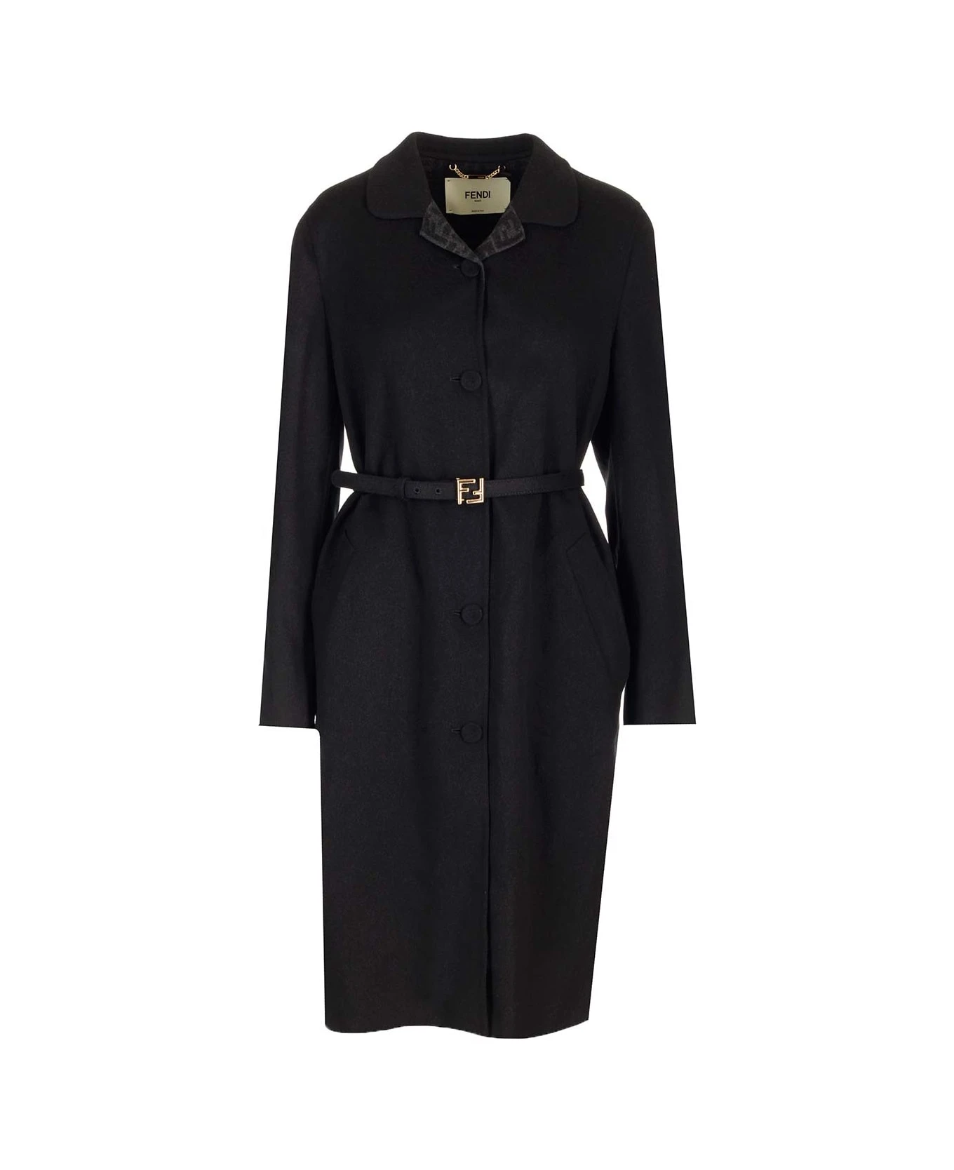 FENDI Wool Coat With Belt 3 FENDI Wool Coat With Belt