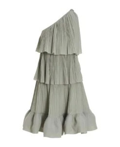Lanvin Pleated Flounced Dress