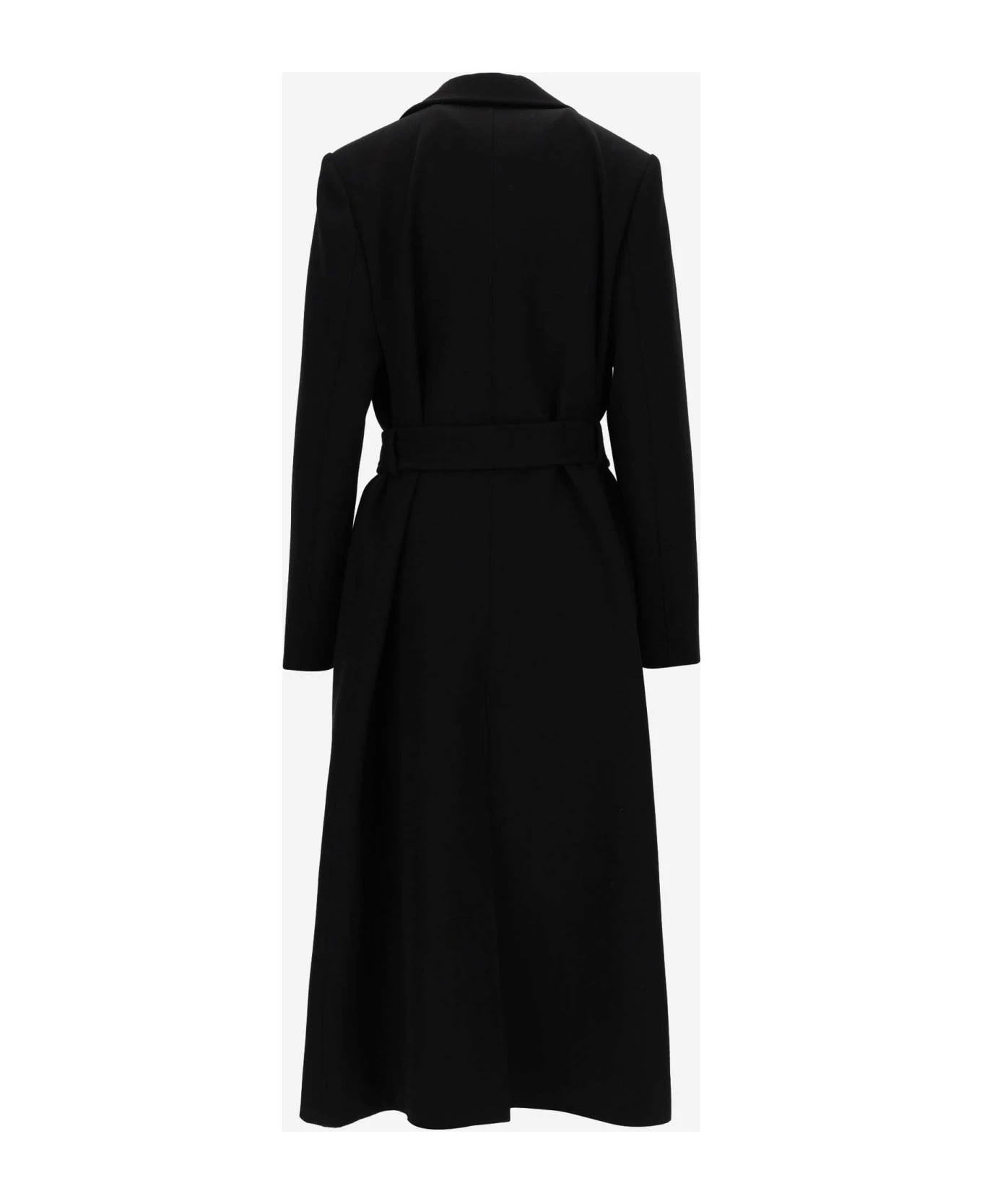 Chloé Gabardine Long Coat With Brooch Detail 4 Chloé Gabardine Long Coat With Brooch Detail - Image 2