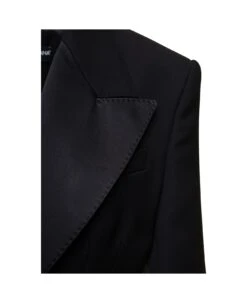 Dolce & Gabbana Black Cropped Jacket With Satin Revers In Wool Woman 7 Dolce & Gabbana Black Cropped Jacket With Satin Revers In Wool Woman -Femme Mode Shop 90ba964a3abe8175cdabe3b770eabec8