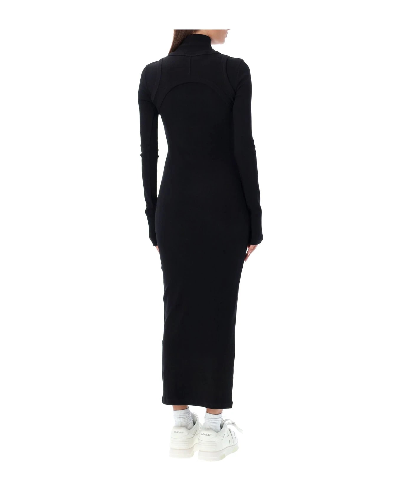 Off-White Rib Round Long Dress 4 Off-White Rib Round Long Dress - Image 2