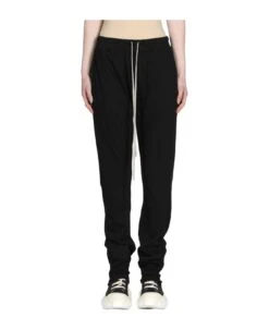 Berlin Drawstring Black Cotton Jersey Jogger - Berlin Drawstring