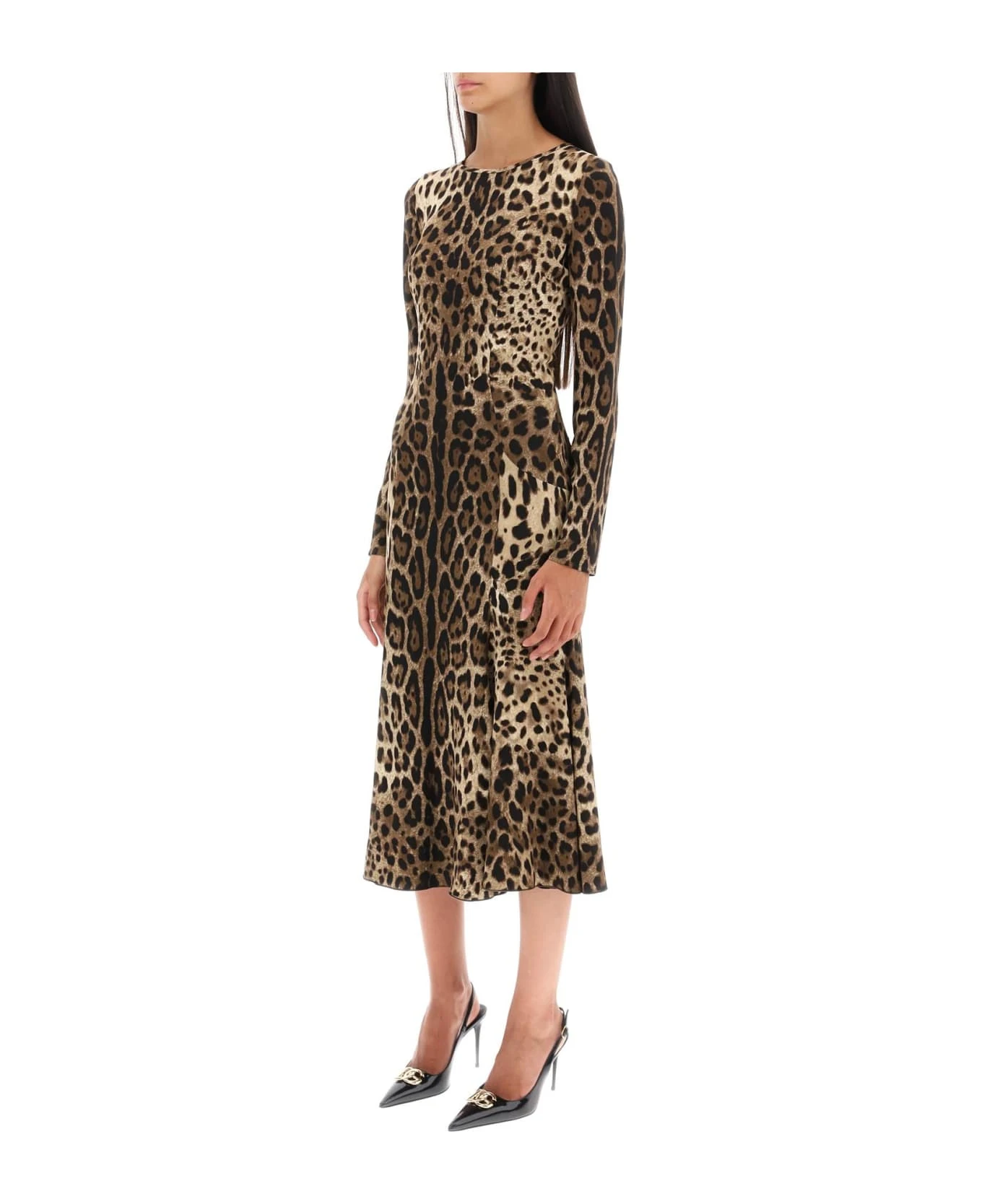 Dolce & Gabbana Midi Dress In Leopard Cady 6 Dolce & Gabbana Midi Dress In Leopard Cady - Image 4
