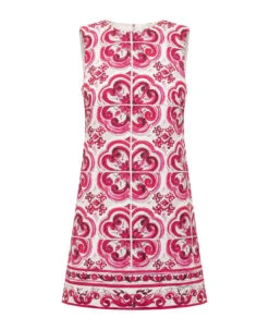 Dolce & Gabbana Short Dress In Brocade Majolica Print