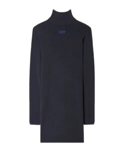Off-White Slick Mini Dress Cobalt Blue Blue
