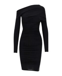 Balenciaga Asymmetrical Cupro Blend Dress