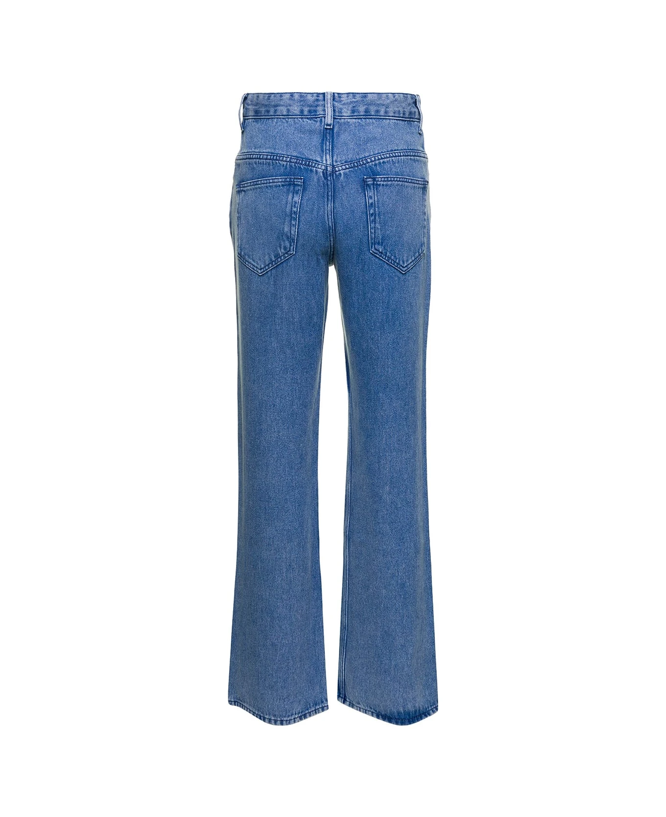 Blue Denim Straight Leg Jeans In Lyocell Woman 4 Blue Denim Straight Leg Jeans In Lyocell Woman - Image 2