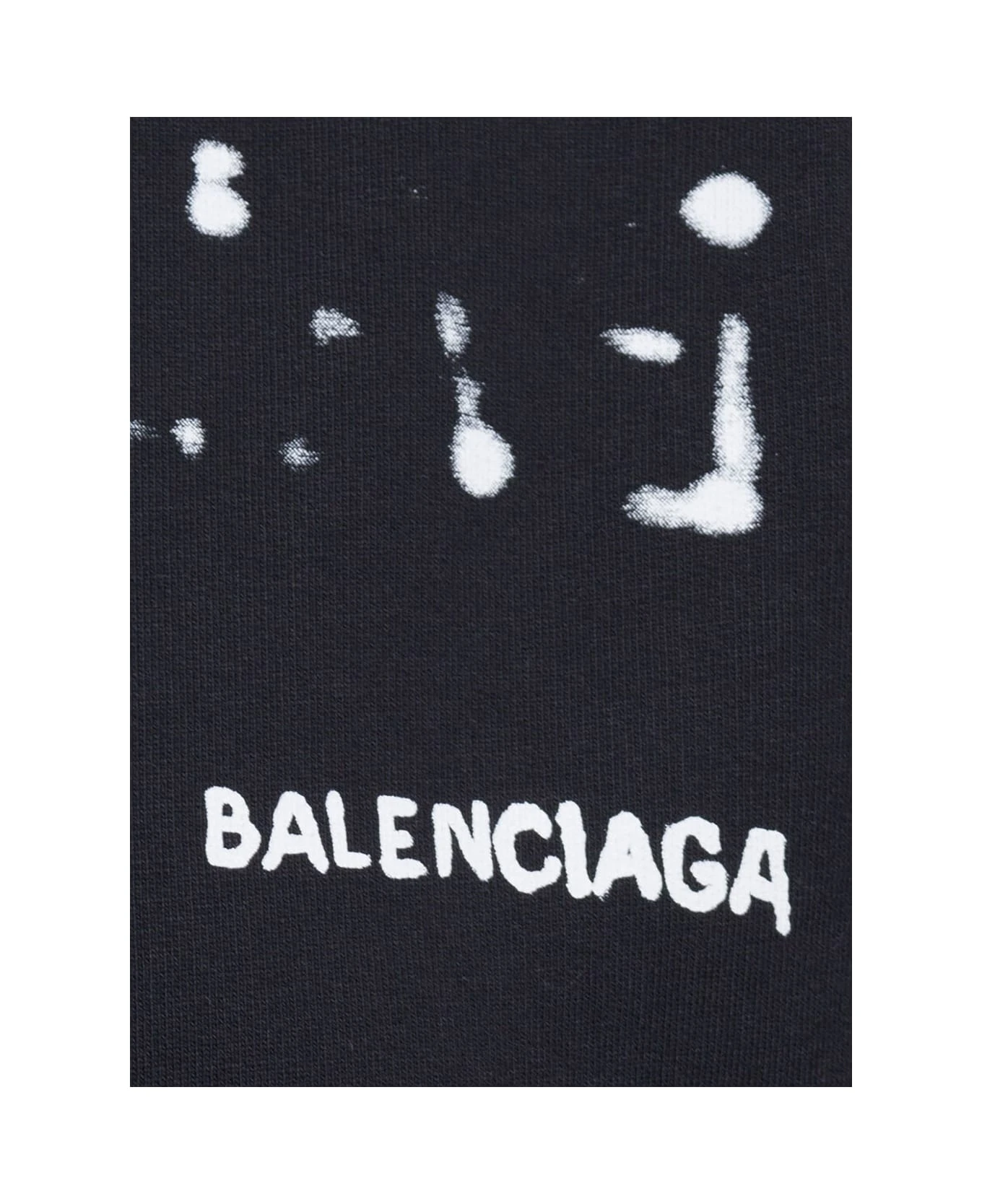 Balenciaga Oversized Black Hoodie With Hand-drawn Logo Print In Cotton Woman 5 Balenciaga Oversized Black Hoodie With Hand-drawn Logo Print In Cotton Woman - Image 3