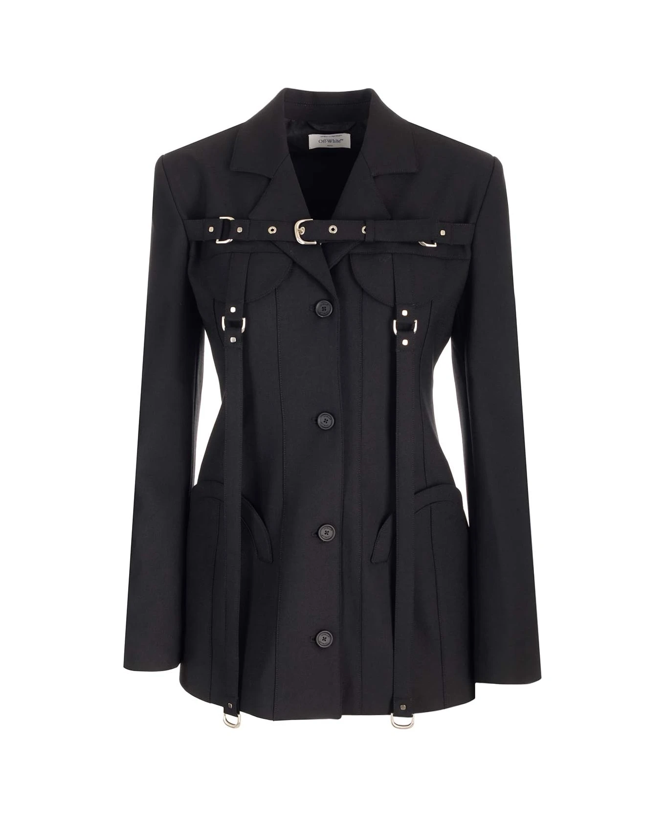 Off-White Single-breasted Jacket With Buckle 3 Off-White Single-breasted Jacket With Buckle