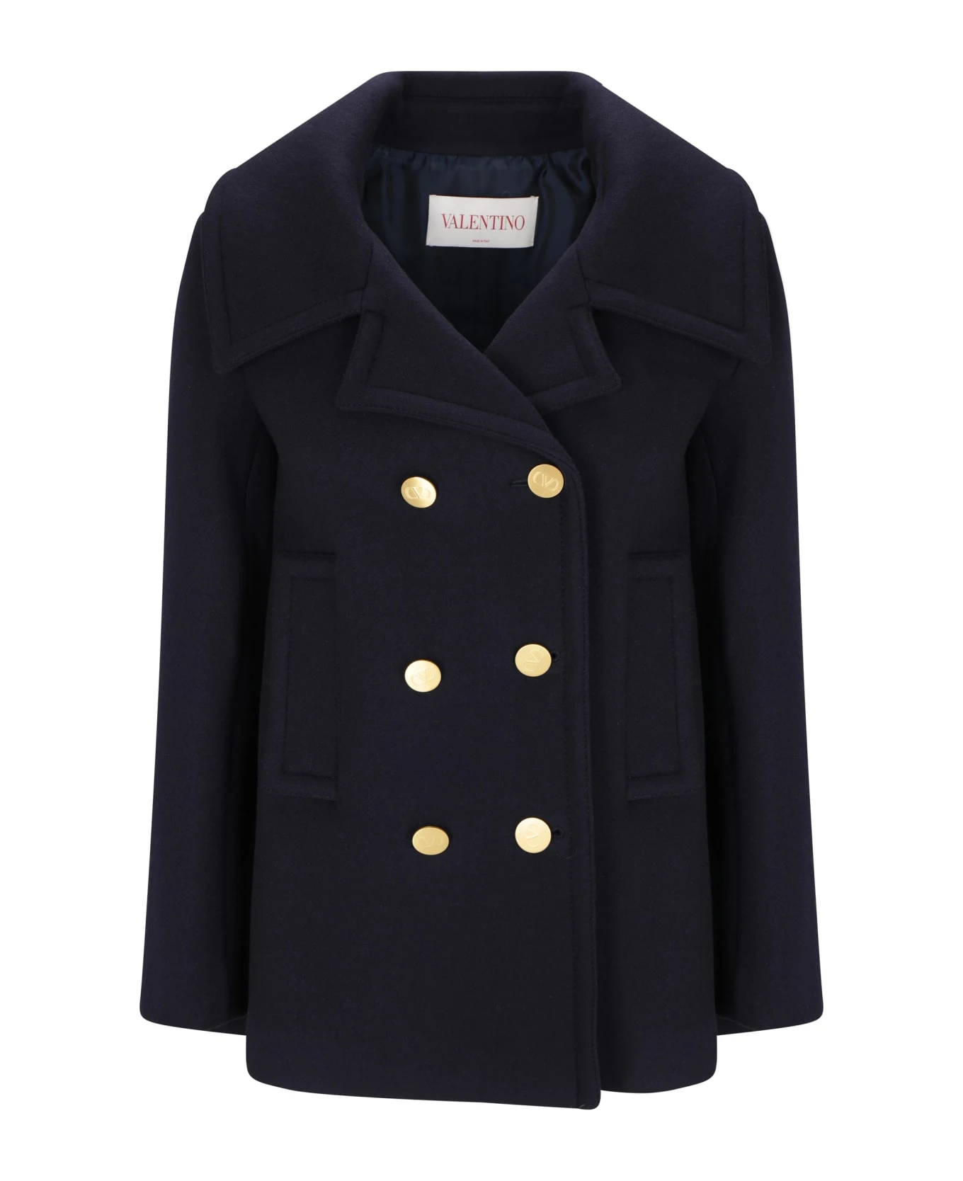 Valentino Solid Caban Coat 3 Valentino Solid Caban Coat