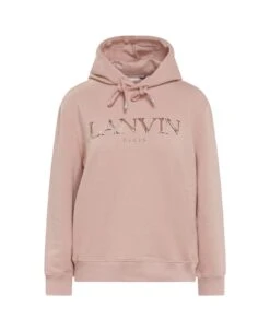 Lanvin Metallic Logo-embroidered Drawstring Hoodie