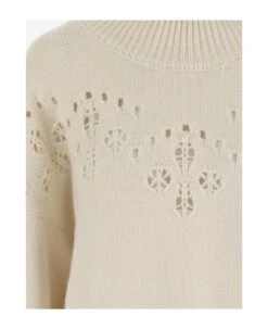 Chloé Wool Sweater With Cut-out Embroidery 7 Chloé Wool Sweater With Cut-out Embroidery -Femme Mode Shop b123e41fbaa76463820440b3e82b2fd7