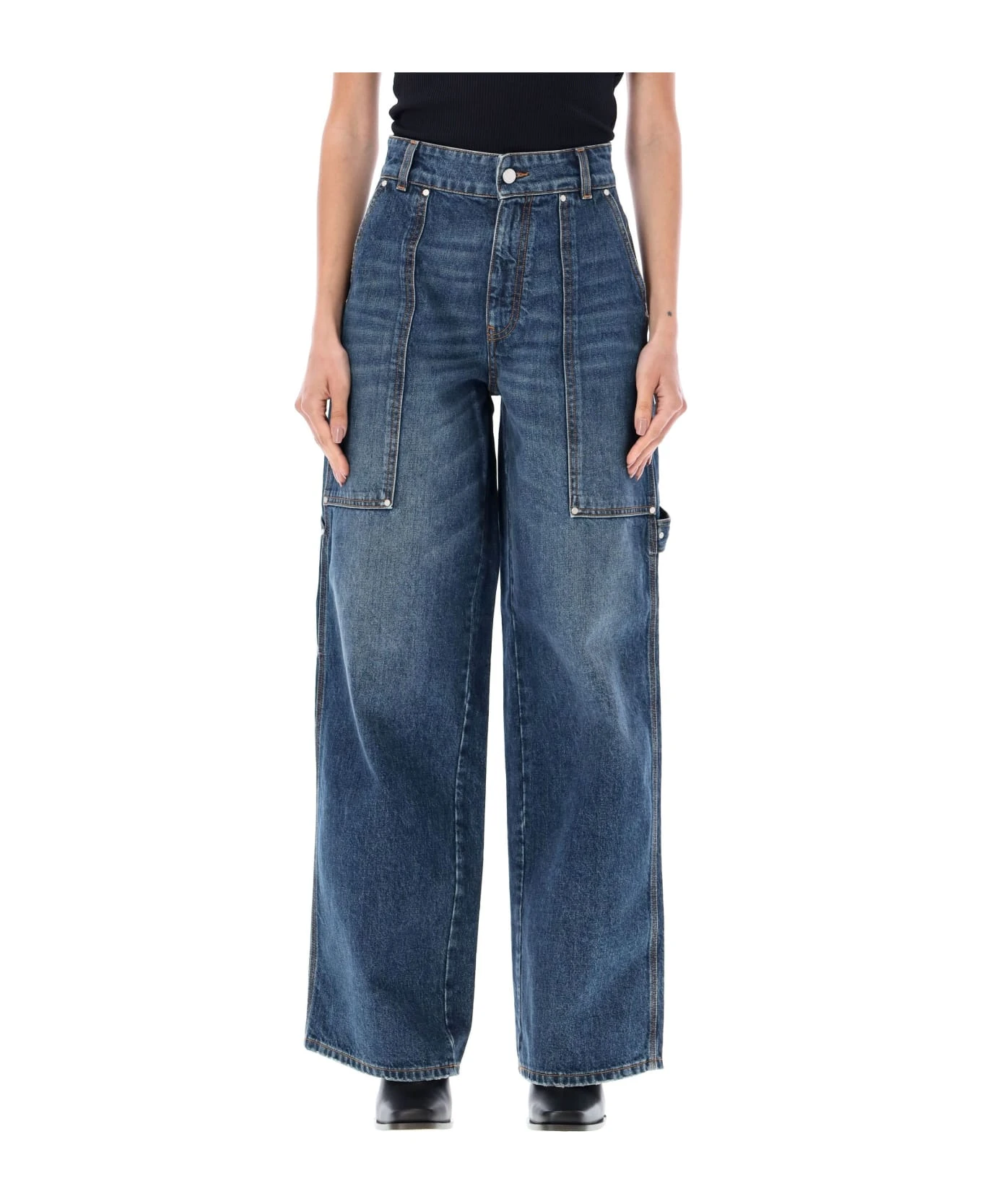 STELLA MCCARTNEY Dark Blue Vintage Cargo Denim Jeans 3 STELLA MCCARTNEY Dark Blue Vintage Cargo Denim Jeans