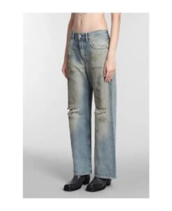 Acne Studios Jeans In Cyan Cotton -Femme Mode Shop b3b9534ef69708207aa94a933f91b558