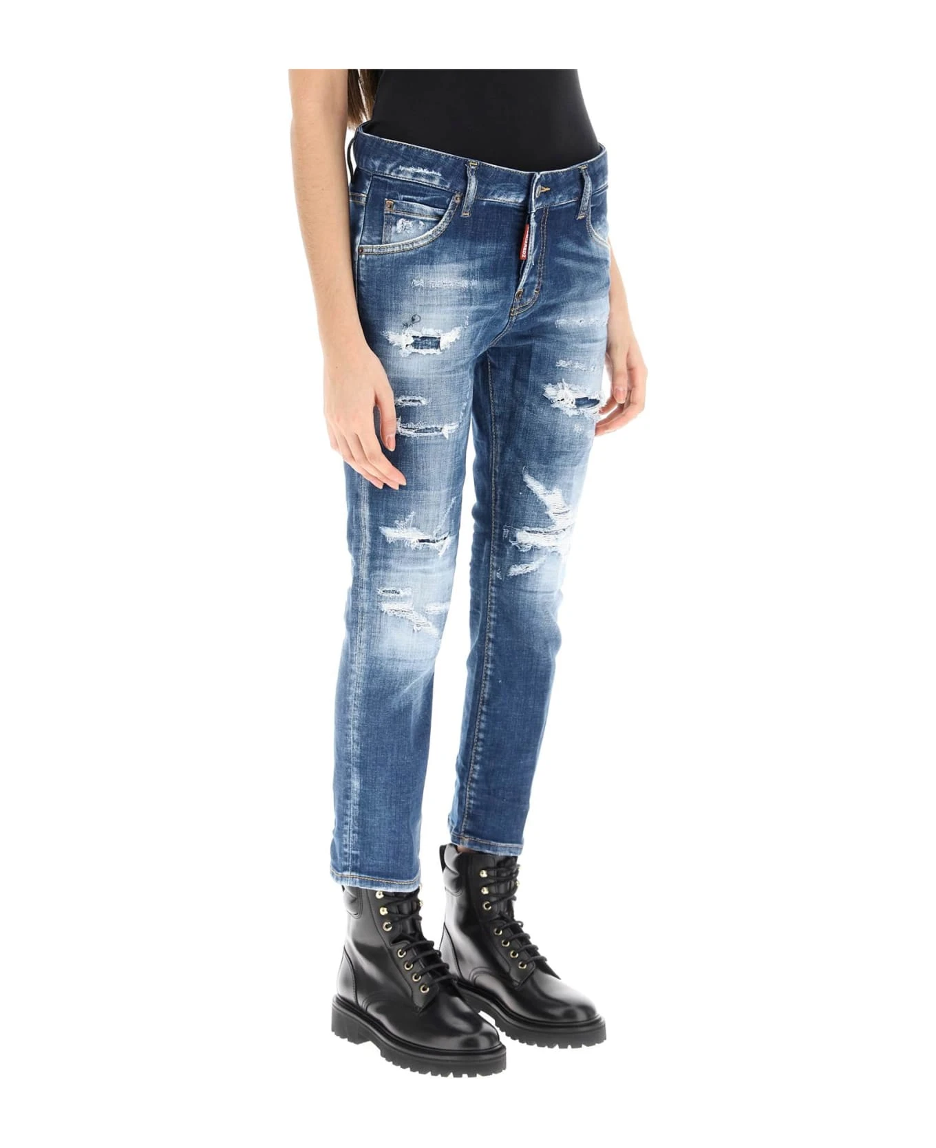 DSQUARED2 Medium Slash Wash Cool Girl Cropped Jeans 4 DSQUARED2 Medium Slash Wash Cool Girl Cropped Jeans - Image 2