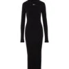 Off-White Off Stamp Rib Round Long Dres Black Whit -Femme Mode Shop b66579de20443fd4d0faec60a9374f4f
