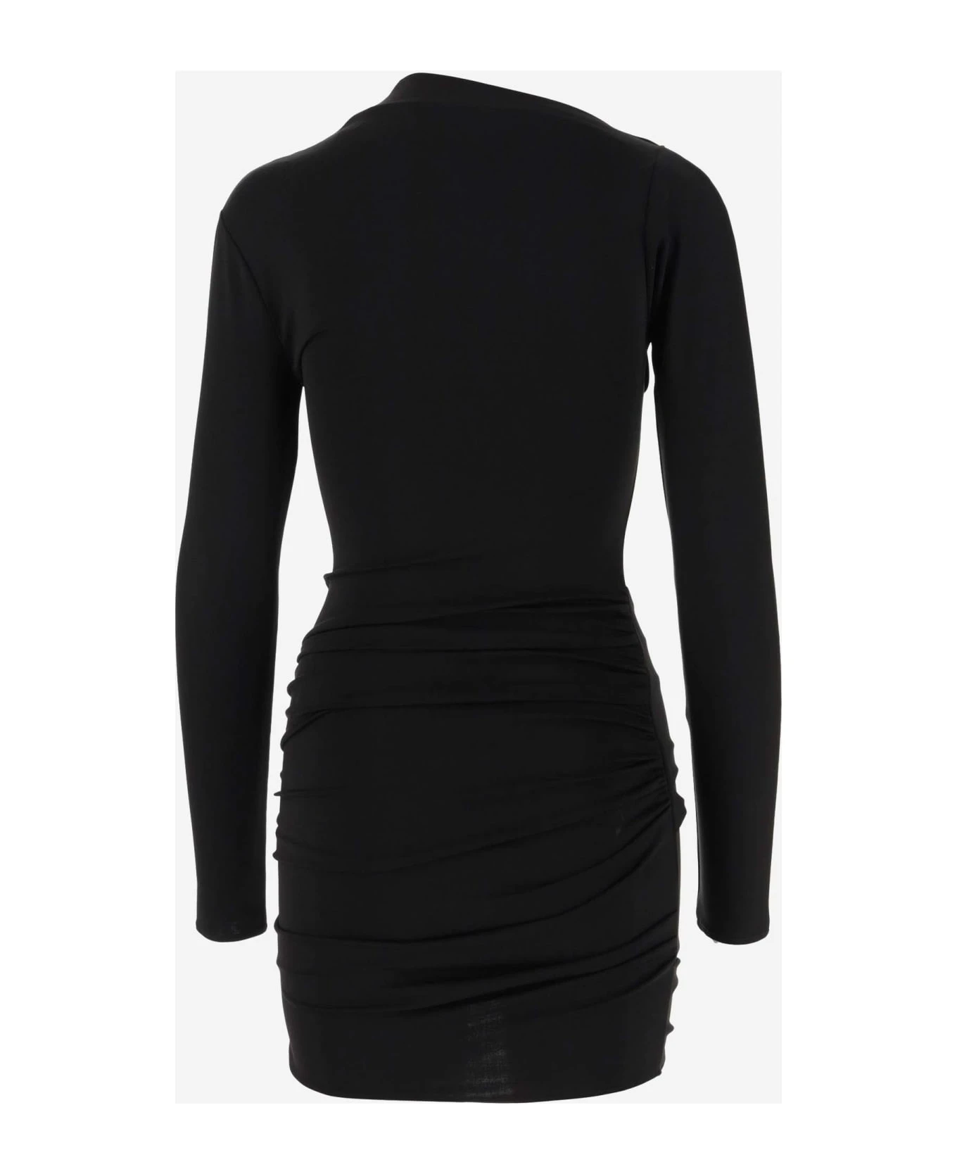 Off-White Stretch Viscose Draped Dress 4 Off-White Stretch Viscose Draped Dress - Image 2