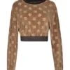 Dolce & Gabbana All-over Logo Cropped Sweatshirt -Femme Mode Shop c319bb64c78b9ea1e009f993b7b4fbf5