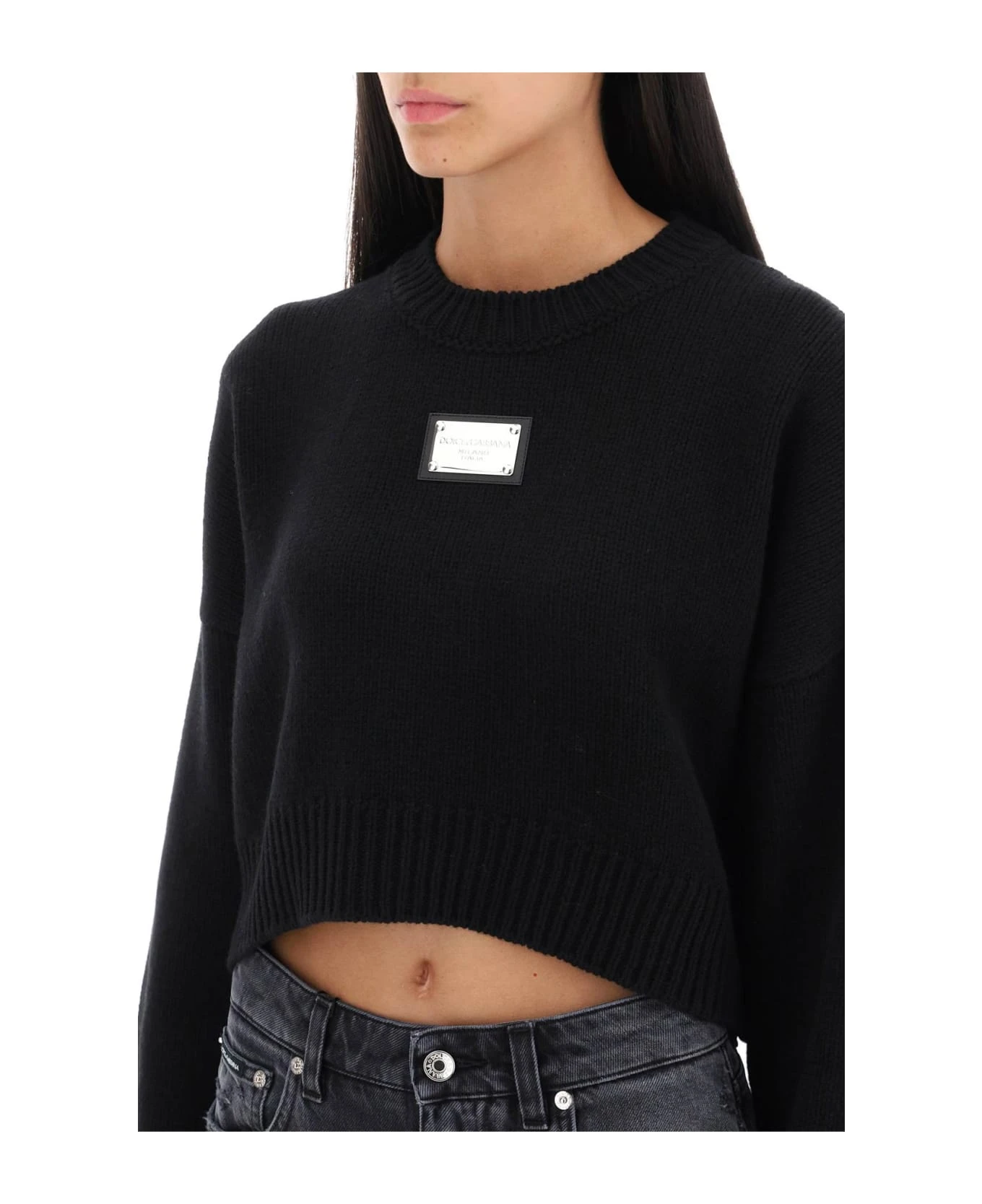 Dolce & Gabbana Logo Plaque Cropped Sweater 6 Dolce & Gabbana Logo Plaque Cropped Sweater - Image 4
