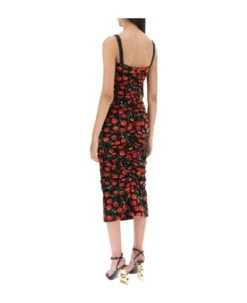 Dolce & Gabbana Cherry Print Jersey Midi Dress -Femme Mode Shop cad3fcf3e21cc89aa770f0cea6442839