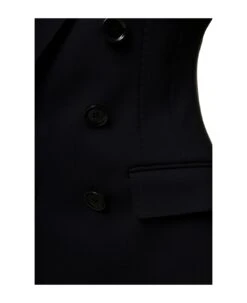 Dolce & Gabbana Black Double-breasted Fitted Jacket With Tonal Buttons In Stretch Polyamide Woman 7 Dolce & Gabbana Black Double-breasted Fitted Jacket With Tonal Buttons In Stretch Polyamide Woman -Femme Mode Shop cc35a8436bf5fa92344d6c5b54454265
