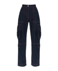 MSGM Cargo Jeans With Flared Cut