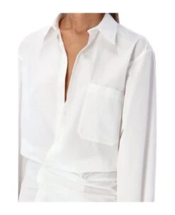 Off-White Poplin Twist Shirt Dress -Femme Mode Shop cd8c034127db60139dc1f515e7cf7a33