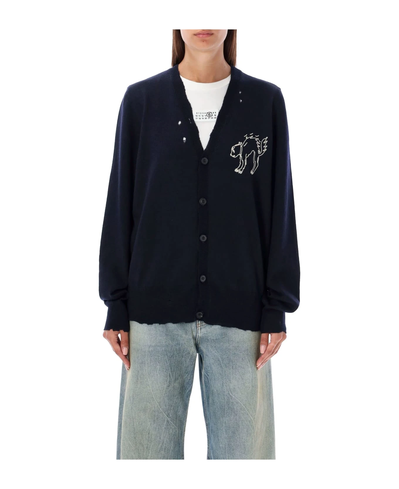 Maison Margiela Embroidered Wool Cardigan 3 Maison Margiela Embroidered Wool Cardigan