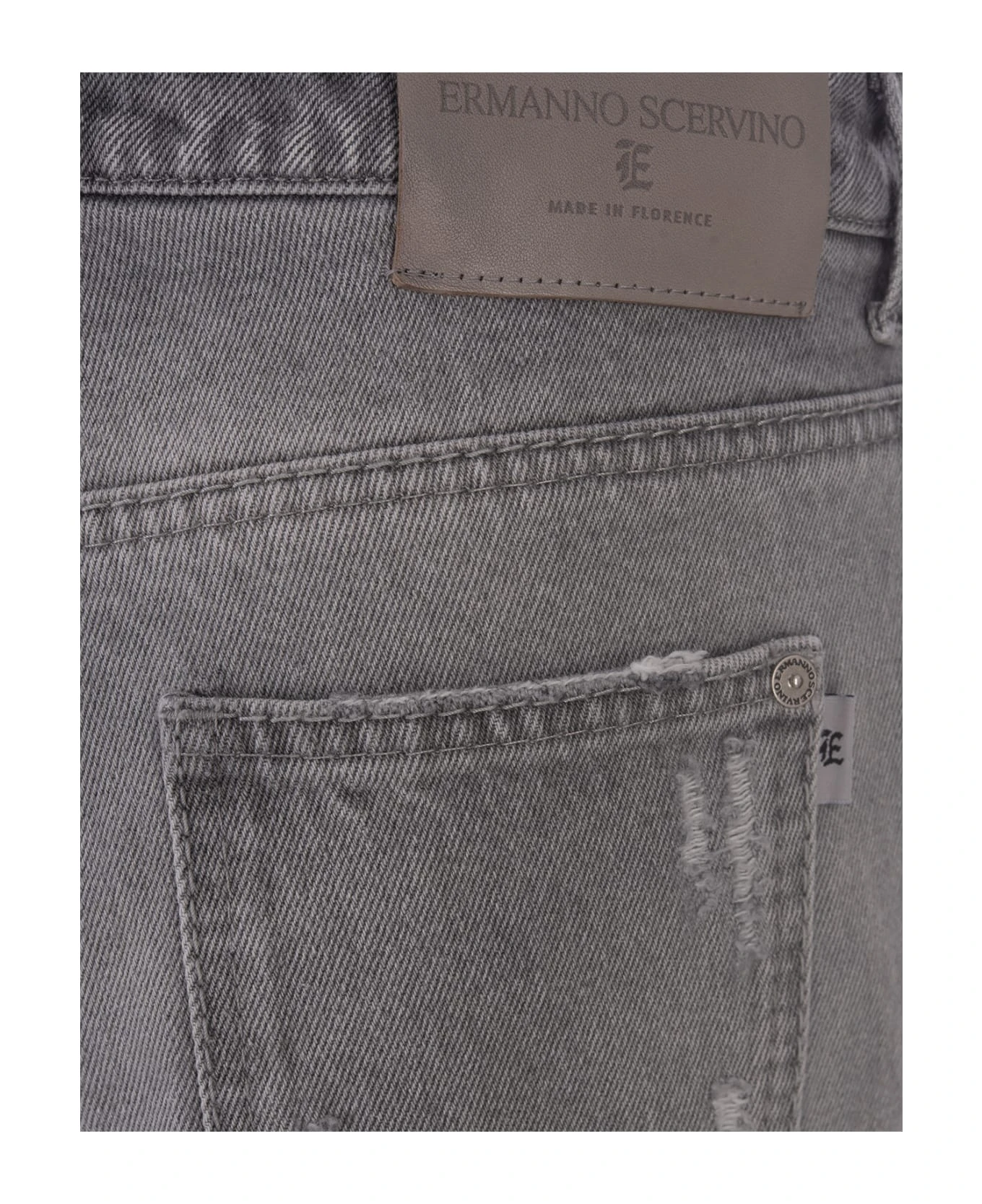 ERMANNO SCERVINO Grey Jeans With Abrasions And Rhinestones 7 ERMANNO SCERVINO Grey Jeans With Abrasions And Rhinestones - Image 5