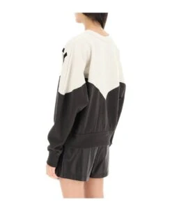 'houston' Sweatshirt With Flocked Logo -Femme Mode Shop d7e8fd6fd84795c2c463f97cecfbf0ca