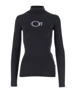 Off-White Stretch Jersey Pullover With Logo