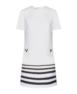 Valentino Garavani Valentino Striped Tweed Mini Dress