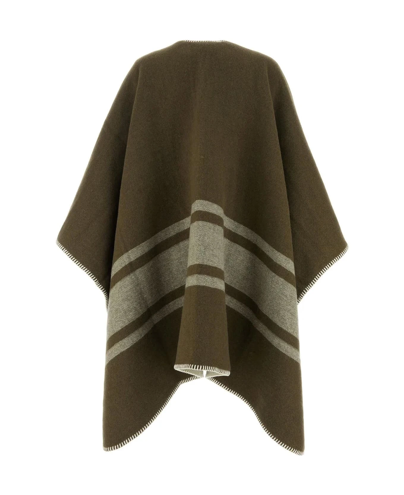 Golden Goose Olive Green Wool Blend Davie Cape 4 Golden Goose Olive Green Wool Blend Davie Cape - Image 2
