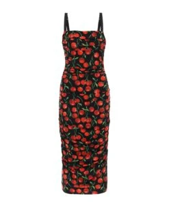 Dolce & Gabbana Cherry Print Jersey Midi Dress