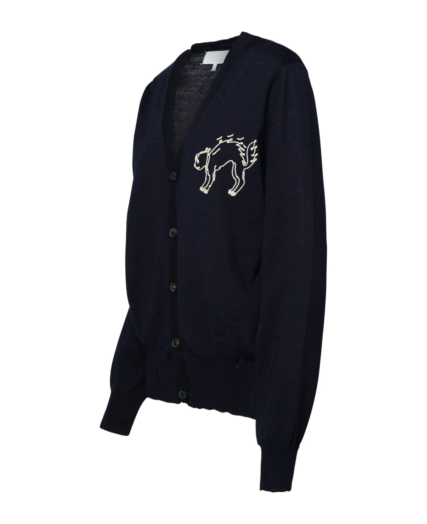 Maison Margiela Caridgan In Blue Wool 4 Maison Margiela Caridgan In Blue Wool - Image 2