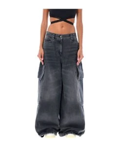 Palm Angels Wide Denim Jeans