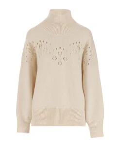 Chloé Wool Sweater With Cut-out Embroidery