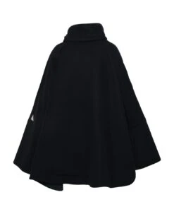 Black Virgin Wool Blend Cape -Femme Mode Shop f2ebd72069320a9366ad885e98fbe89e