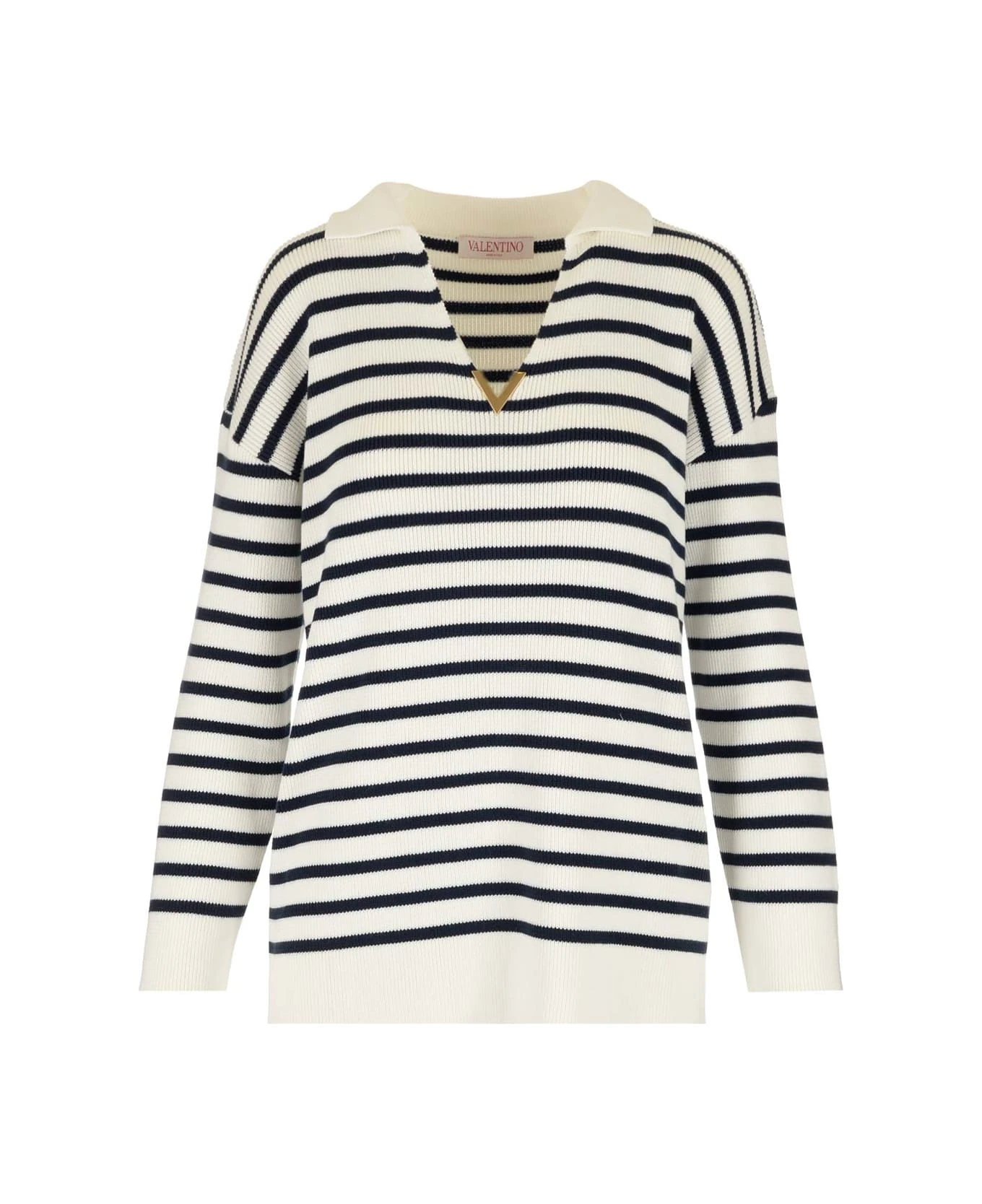 Valentino Garavani Striped Cotton Knit Sweater 3 Valentino Garavani Striped Cotton Knit Sweater