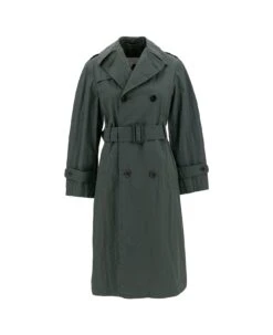 Maison Margiela Green Waterproof Trench Coat With Matching Waist In Cotton Blend Woman