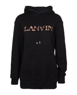 Lanvin Cotton Hoodie Sweatshirt With Black Logo