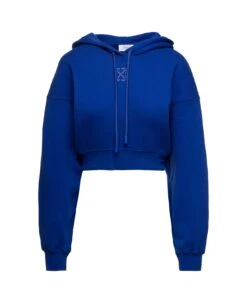 Off-White Embr Mini Arrow Crop Hoodie Blue White