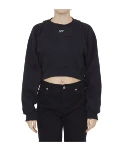 Off-White Off Logo Crop Sweatshirt