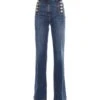 Elisabetta Franchi Palazzo Jeans Featuring Button Placket -Femme Mode Shop feb582bbf9518d856a970e74c4c1a8ed